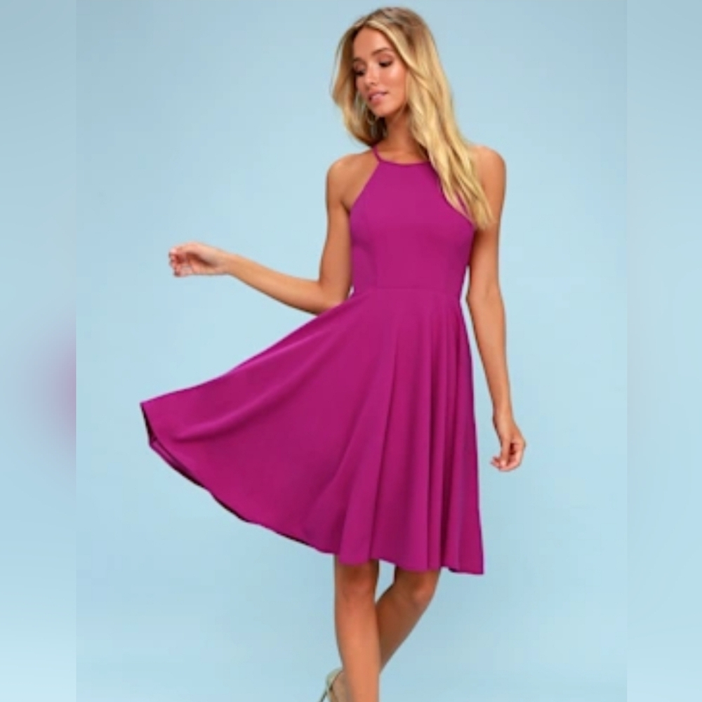 Lulu's Midi Dress - Magenta/Berry